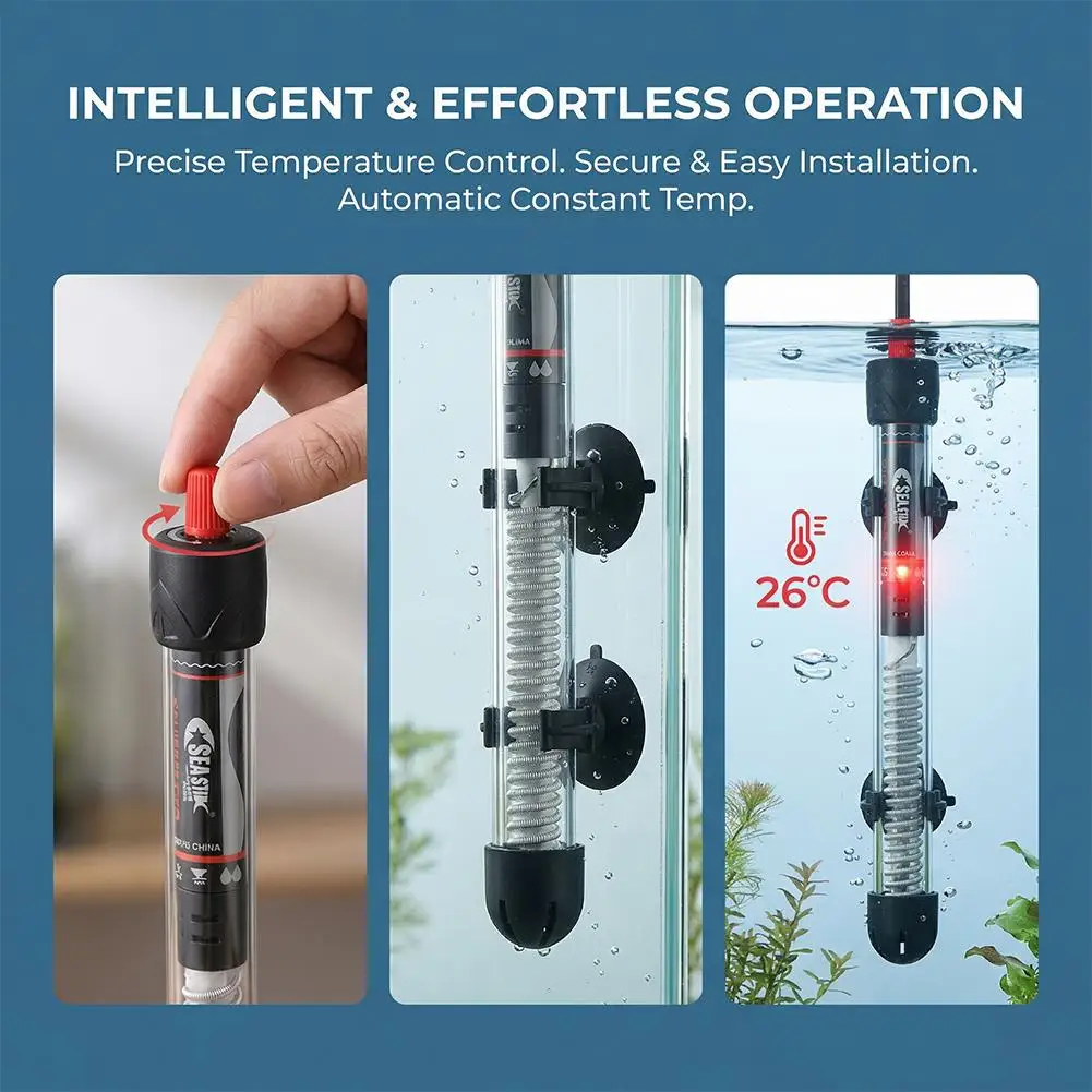 Marine Aquarium Heater - Verstelbare Aquariumverwarmer 25W-300W Automatische constante temperatuur