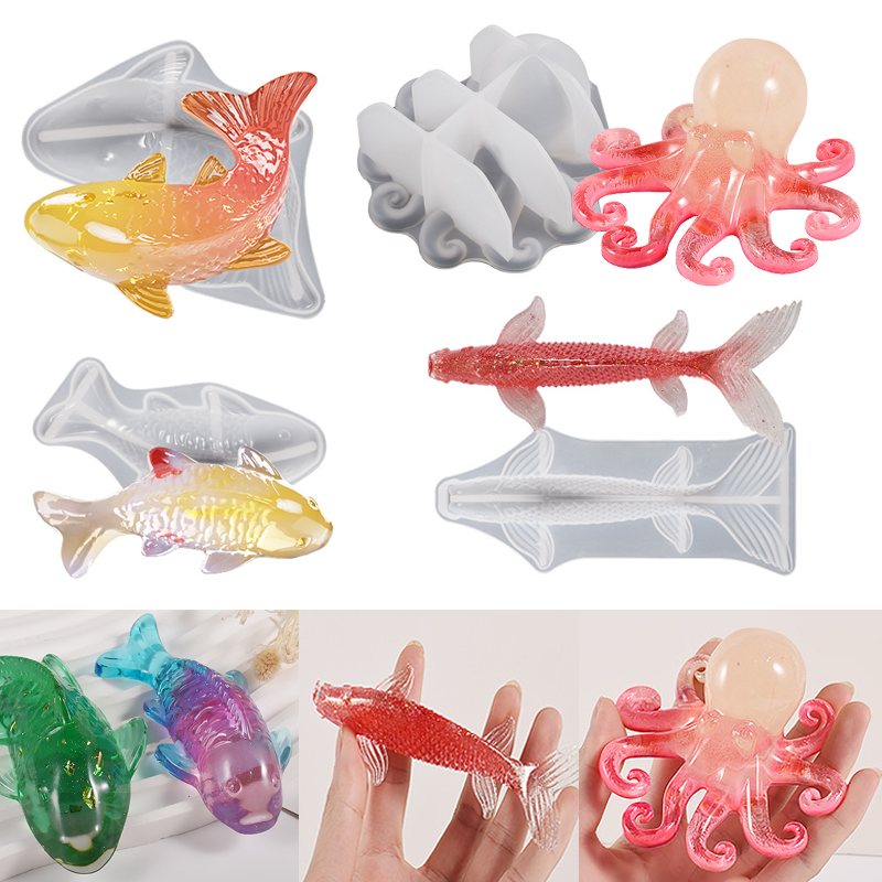 Marine Aquarium Tanks - 3D Koi Visvormige Epoxyhars Mal Oceaan