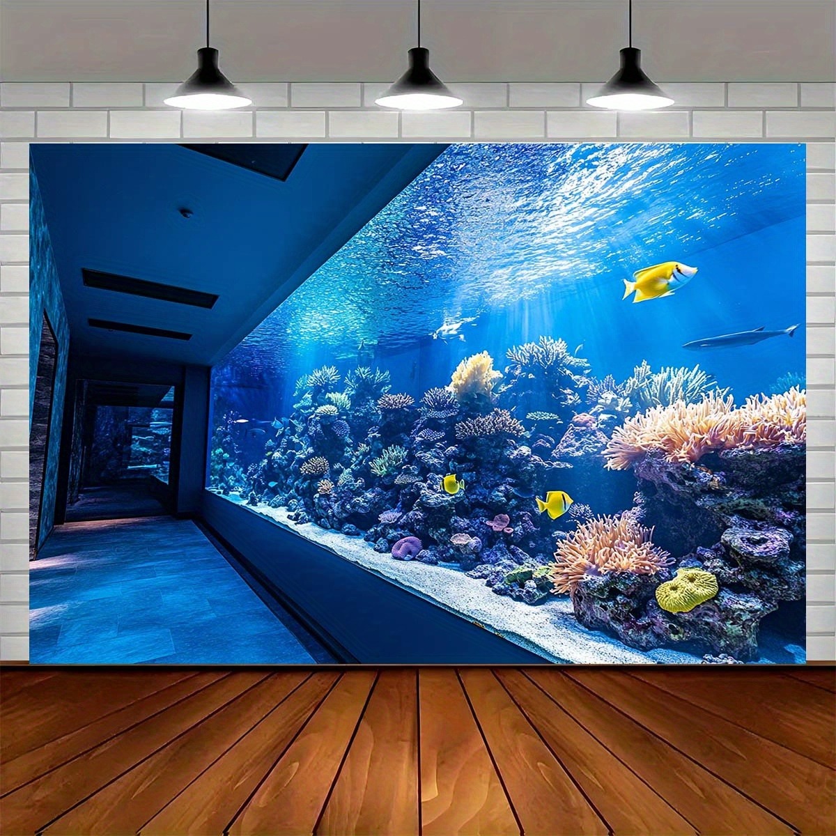 Aquarium Marine - Levendig onderwateraquarium wandtapijt koraalrif kleurrijke vissen