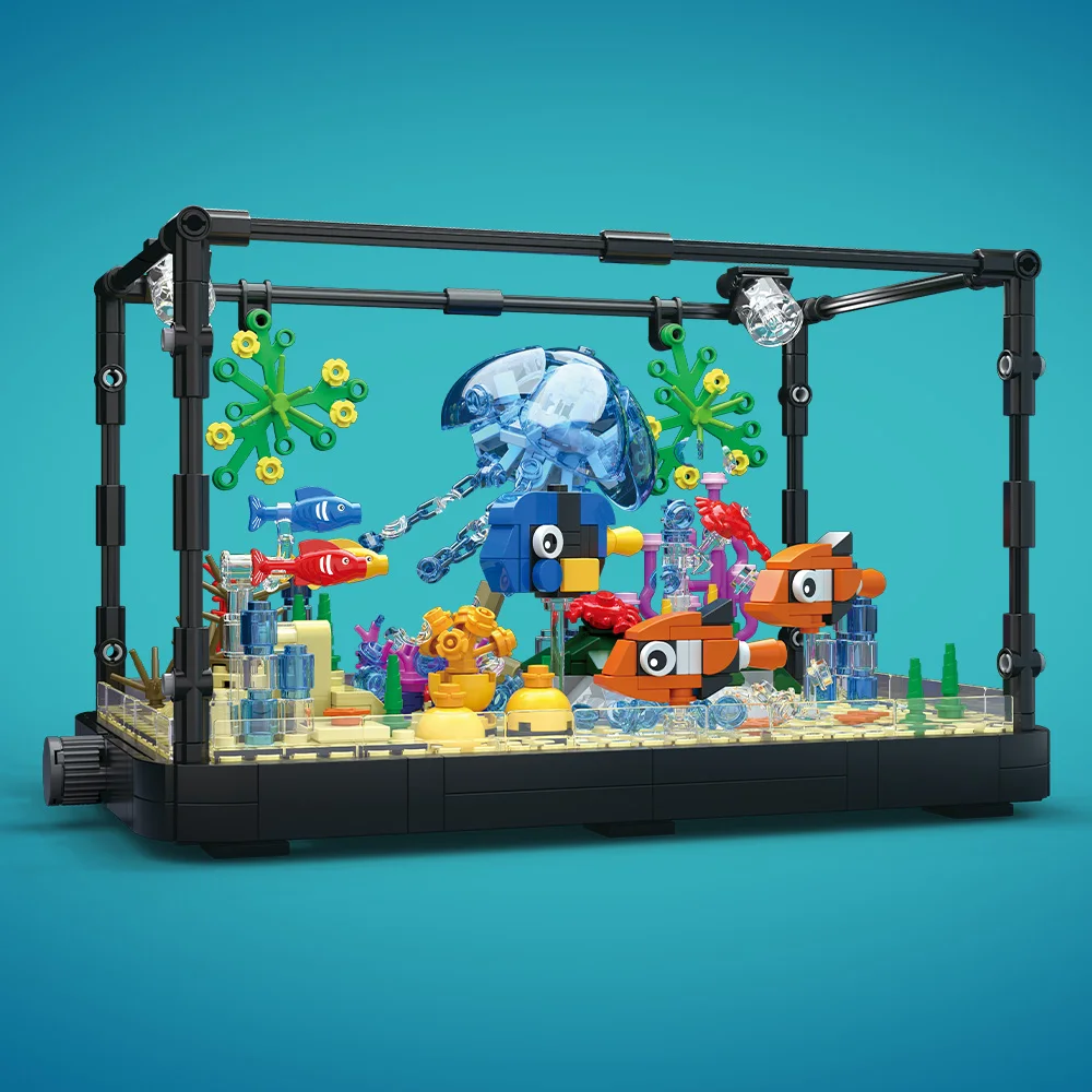 Aquarium bouwsteenset met lich - Marine Aquarium Kit recensie en prijs